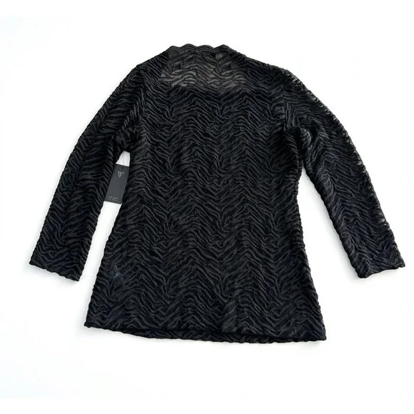 NWT Guess Tara Tiger Lace Top Jet Black W61P63K4GZ0 XL - Picture 2 of 4